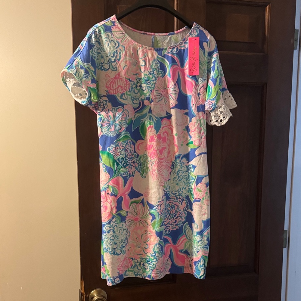 Lilly Pulitzer Blue and Pink Floral Dress